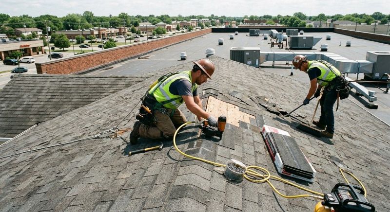 Our team working on Roofing Service projects in Gary, IN