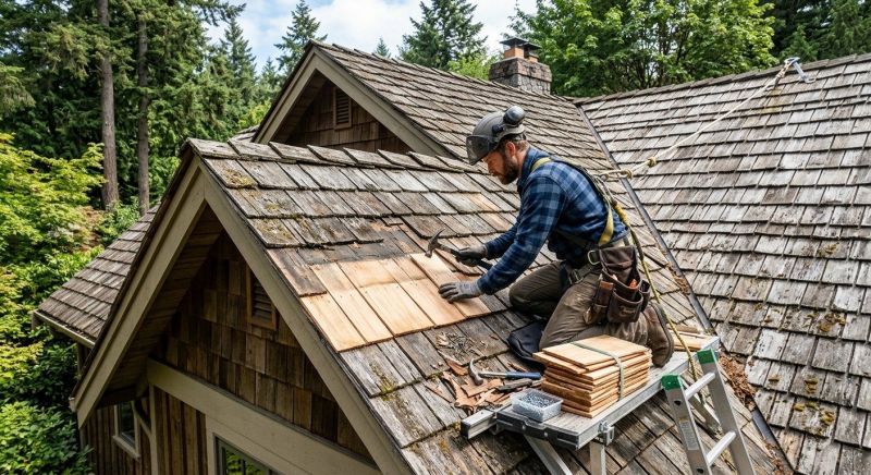 Cedar Shake Roof Repair in Evergreen Park, IL
