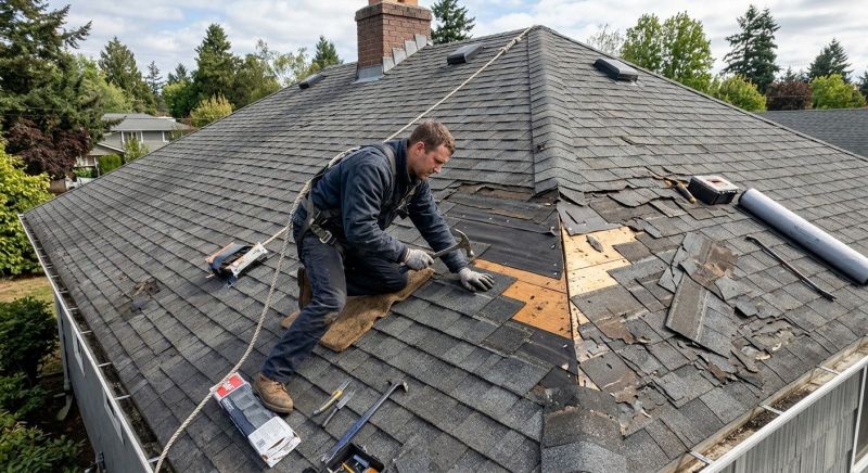 Damaged Roof Repair in Merrillville, IN