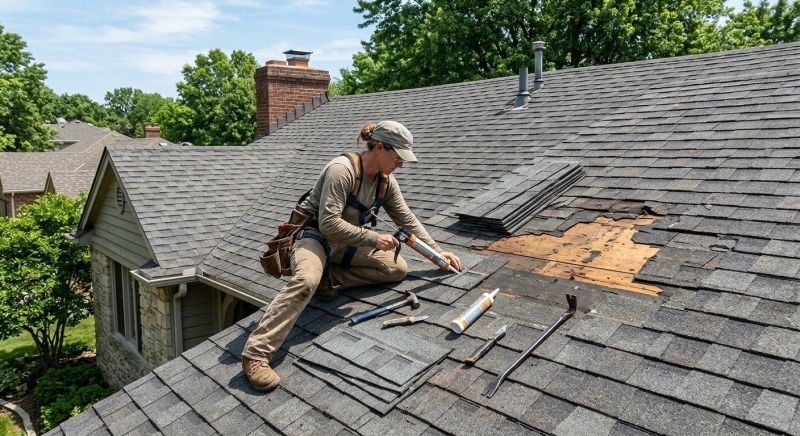 Hip Roof Shingle Repair in Gary, IN