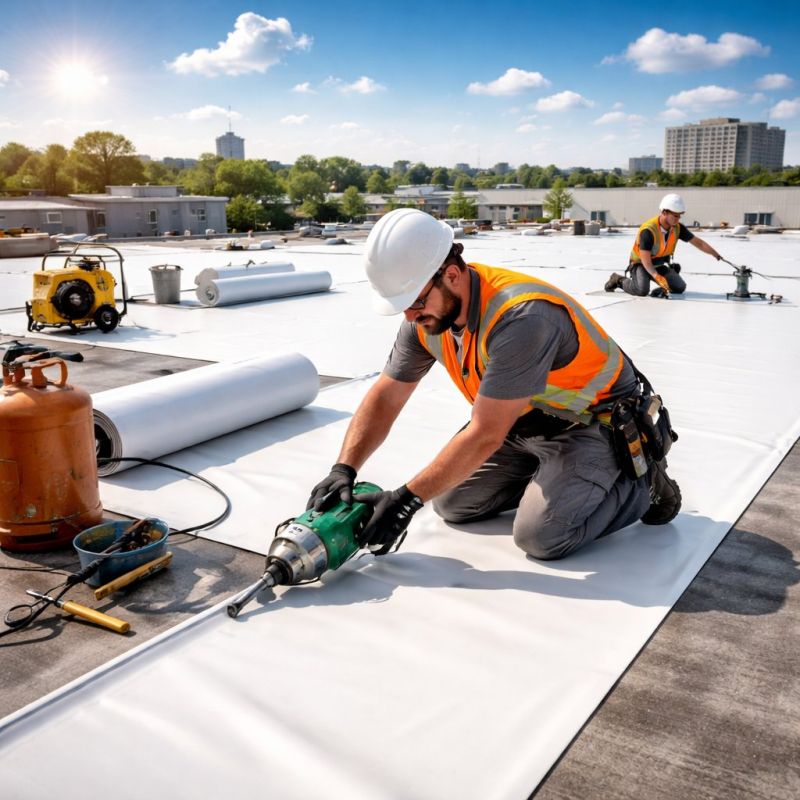 Single Ply Roof Installation in Evergreen Park, IL