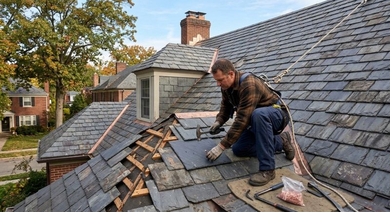 Slate Roof Repair in Evergreen Park, IL