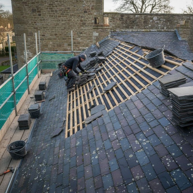 Slate Roof Replacement in Lake County, IN